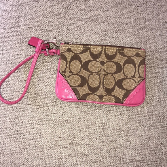 Coach brown and pink wristlet - Picture 1 of 2